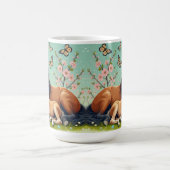 Paard en veulen rusten in een lente setting koffiemok (Center)