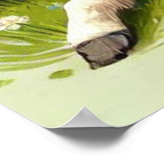 Paard en veulen rusten in een lente setting poster (Hoek)