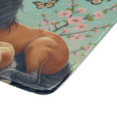 Paard en veulen rusten in een lente setting snijplank (Hoek)