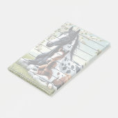 Paard en veulen rusten te midden van bloeiende bom post-it® notes (Schuin)