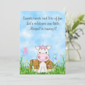 Paard en vlinders 1e verjaardag uitnodiging (Staand voorkant)