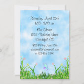 Paard en vlinders 1e verjaardag uitnodiging (Achterkant)