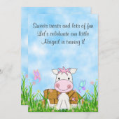 Paard en vlinders 1e verjaardag uitnodiging (Voorkant / Achterkant)