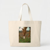 Paard en voorbloem Bunny Grote Tote Bag (Voorkant)