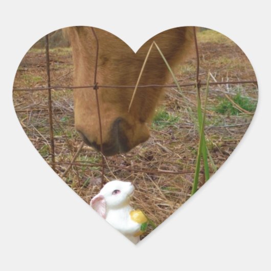 Paard en voorbloem Bunny Hart Sticker (Voorkant)