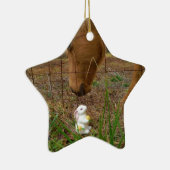 Paard en voorbloem Bunny Keramisch Ornament (Rechts)