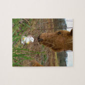 Paard en voorbloem Bunny Legpuzzel (Horizontaal)