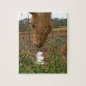 Paard en voorbloem Bunny Legpuzzel (Verticaal)