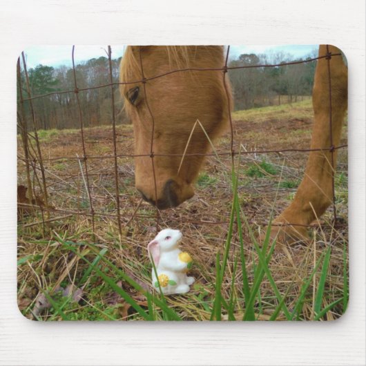 Paard en voorbloem Bunny Muismat (Voorkant)