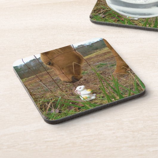 Paard en voorbloem Bunny Onderzetter (Linkerzijde)