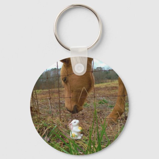 Paard en voorbloem Bunny Sleutelhanger (Voorkant)