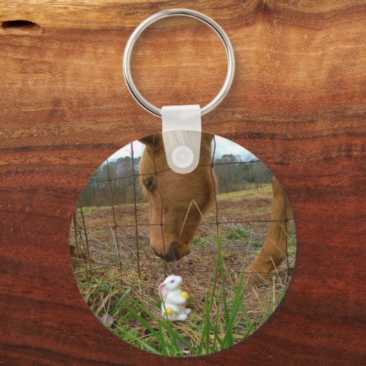 Paard en voorbloem Bunny Sleutelhanger (Voorkant)