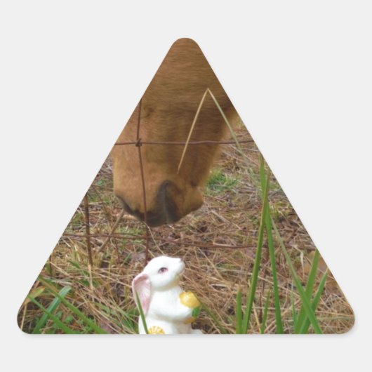 Paard en voorbloem Bunny Sticker (Voorkant)