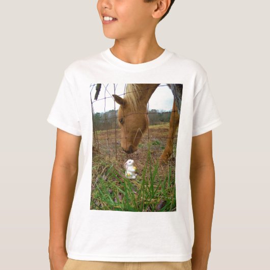 Paard en voorbloem Bunny T-shirt (Voorkant)