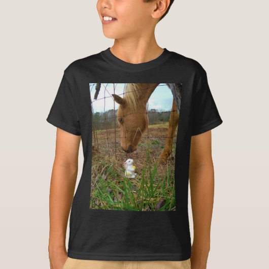 Paard en voorbloem Bunny T-shirt (Voorkant)