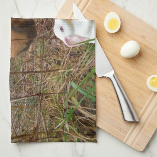 Paard en voorbloem Bunny Theedoek (Quarter Fold)