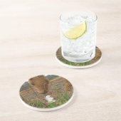 Paard en voorbloem Bunny Zandsteen Onderzetter (Zijkant)