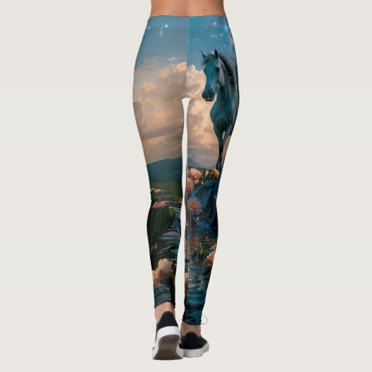 Paard en vrouw aan het water leggings (Achterkant)