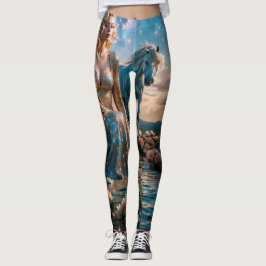 Paard en vrouw aan het water leggings