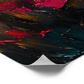 Paard en vrouw in een levendige zonsondergang poster (Hoek)