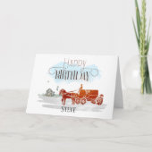 paard en wagen  Happy Birthday Kaart (Voorkant)