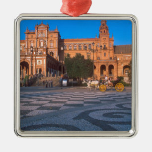 Paard-en-wagen in de Plaza de Espana in Metalen Ornament