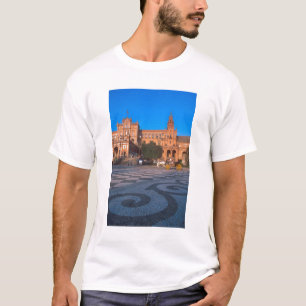 Paard-en-wagen in de Plaza de Espana in T-shirt