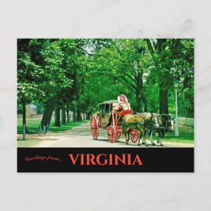Paard-en-wagen Koloniaal Williamsburg Virginia Briefkaart