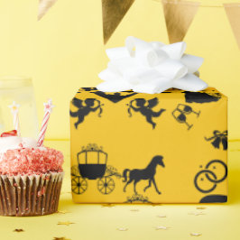 Paard en wagen Romantische bruiloft Cadeaupapier