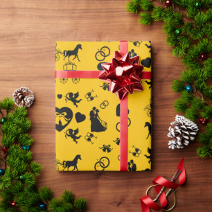 Paard en wagen Romantische bruiloft Cadeaupapier