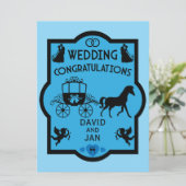 Paard en wagen Romantische bruiloft Kaart (Staand voorkant)