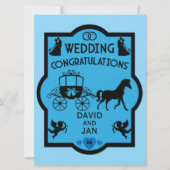 Paard en wagen Romantische bruiloft Kaart (Voorkant)