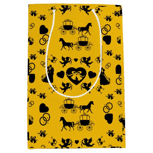 Paard en wagen Romantische bruiloft Medium Cadeauzakje (Voorkant)