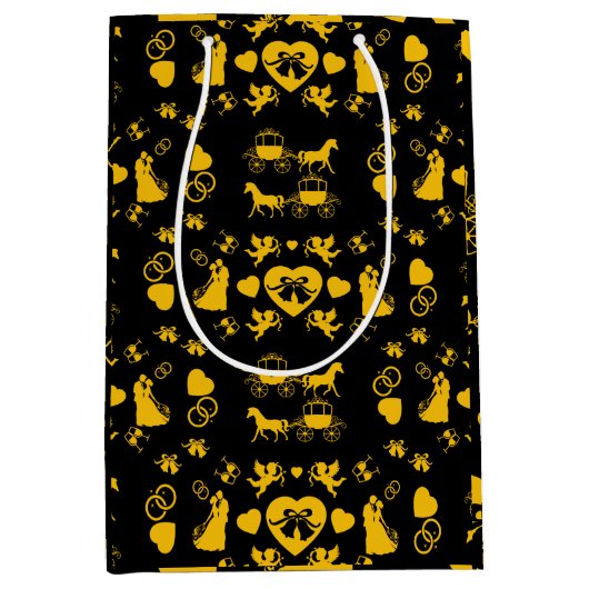 Paard en wagen Romantische bruiloft Medium Cadeauzakje (Voorkant)