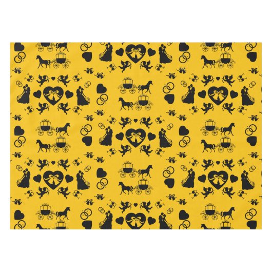 Paard en wagen Romantische bruiloft Tafelkleed (Voorkant (Horizontaal))