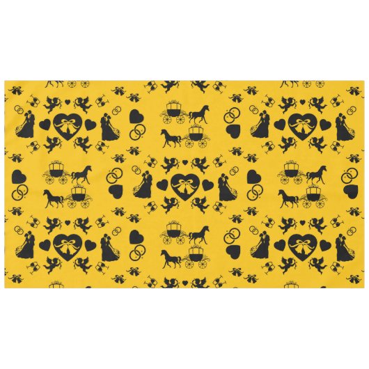 Paard en wagen Romantische bruiloft Tafelkleed (Voorkant (Horizontaal))