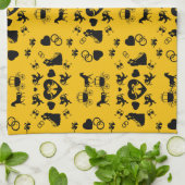 Paard en wagen Romantische bruiloft Theedoek (Gevouwen)