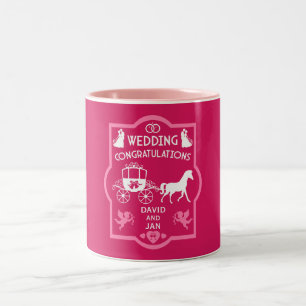 Paard en wagen Romantische bruiloft Tweekleurige Koffiemok