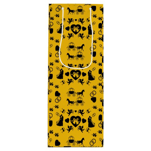 Paard en wagen Romantische bruiloft Wijn Cadeautas (Voorkant)