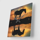  paard en water vierkante klok (Hoek)