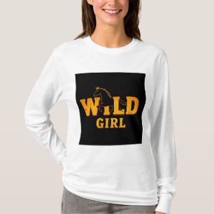 Paard en 'Wild Girl' bord T-shirt