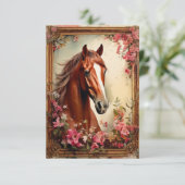 Paard en wilde bloemen Note Kaart (Staand voorkant)