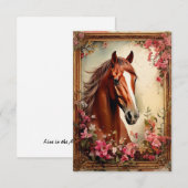Paard en wilde bloemen Note Kaart (Voorkant / Achterkant)