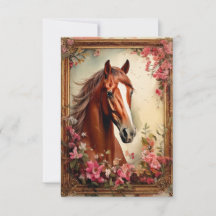 Paard en wilde bloemen Note Kaart