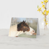 Paard en Wortel 5x7 Verjaardag Kaart (Gele Bloem)