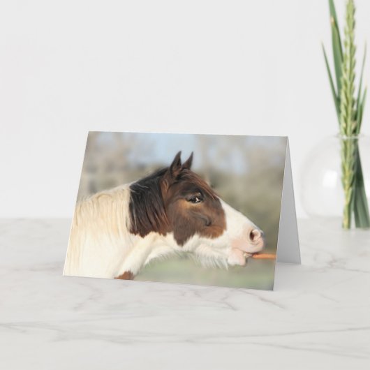 Paard en Wortel 5x7 Verjaardag Kaart (Voorkant)