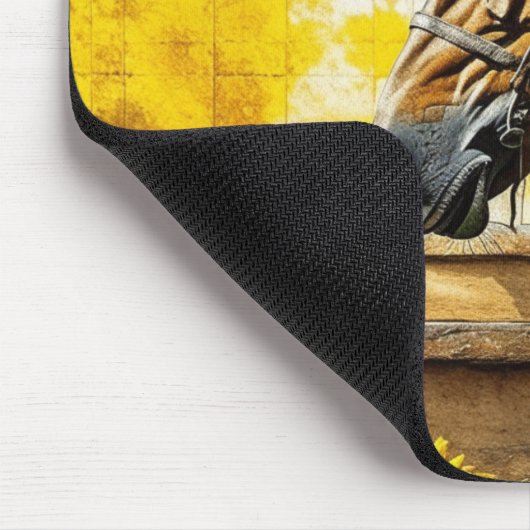 Paard en Zonnebloem Mooie AI Art Muismat (Hoek)