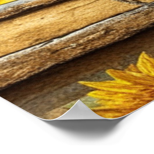 Paard en Zonnebloem Mooie AI Art Poster (Hoek)