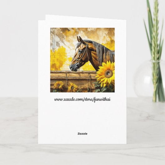 Paard en Zonnebloem | Sorry voor uw verlies Kaart (Achterkant)