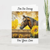 Paard en Zonnebloem | Sorry voor uw verlies Kaart (Voorkant)